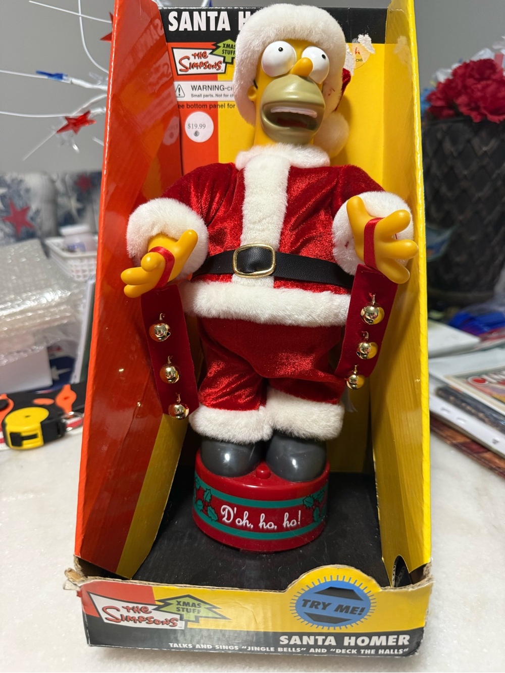 2005 The Simpsons Homer Simpson Santa Talking Boxed/Not Tested